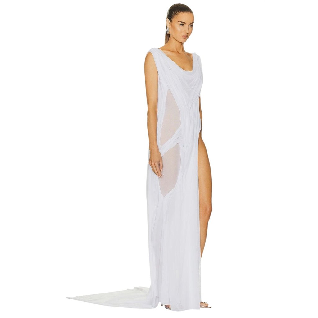 Di Petsa For Fwrd Gown In White X-Small New Womens Wetlook Bridal Maxi Dress — image 3 of 8